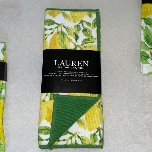 🎉HP🎉Lauren Ralph Lauren 8pc Lemon Kitchen Set—4 Towels 2 mats 2 mini mitts🍋 - Picture 9 of 15